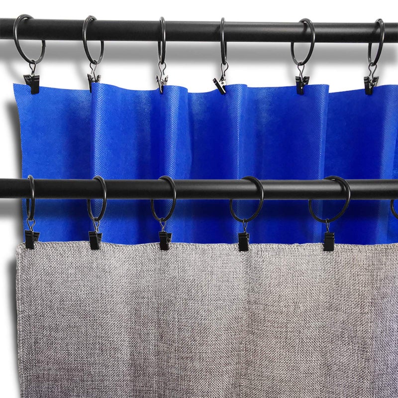 AMZSEVEN 40 Pack Metal Curtain Rings with Clips, Drapery Clips Hooks, Decorative Curtain Rod Clips 1.5 in Interior Diameter, Vintage Black - Image 5